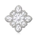 Pearl And Crystal Filigree Floral Brooch in Two Metal Tones view 2
