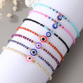 Colorful Seed Bead Evil Eye Adjustable Chain Bracelets view 1