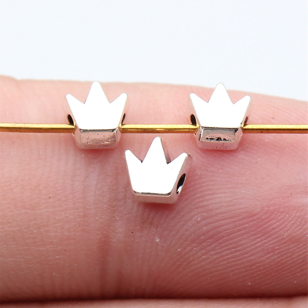 5.4x5.3x3mm 0.28g Multicolor Zinc Alloy Crown Small Hole Beads for DIY Bracelet Jewelry Making