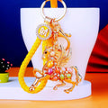 Multicolor Pegasus Keychain with Six Fortune Loops and Loose Heart Loops view 12