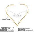 Open Collar Choker Necklaces Round V Heart Gold Steel view 6