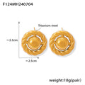 Twisted Rope Circle Stud Earrings Center Ball Finish view 8