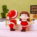 Jeweled Christmas Couple Keychain Pair with Duplicate Pair Only Option view 2