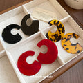 Colorful Geometric Resin C Stud Statement Earrings view 4
