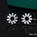 Silver Tone Snowflake Stud Earrings With Clear Stones view 5