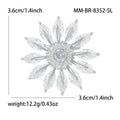 Crystal Daisy Brooch in Silver and Gold Tone Decorative Lapel Accessory view 6