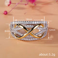 Wide Infinity Motif Pave Ring In Gold, Silver, And Two-Tone Finishes view 4
