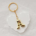 Gold Tone Plain Bubble Letter Keychains from A to Z view 5