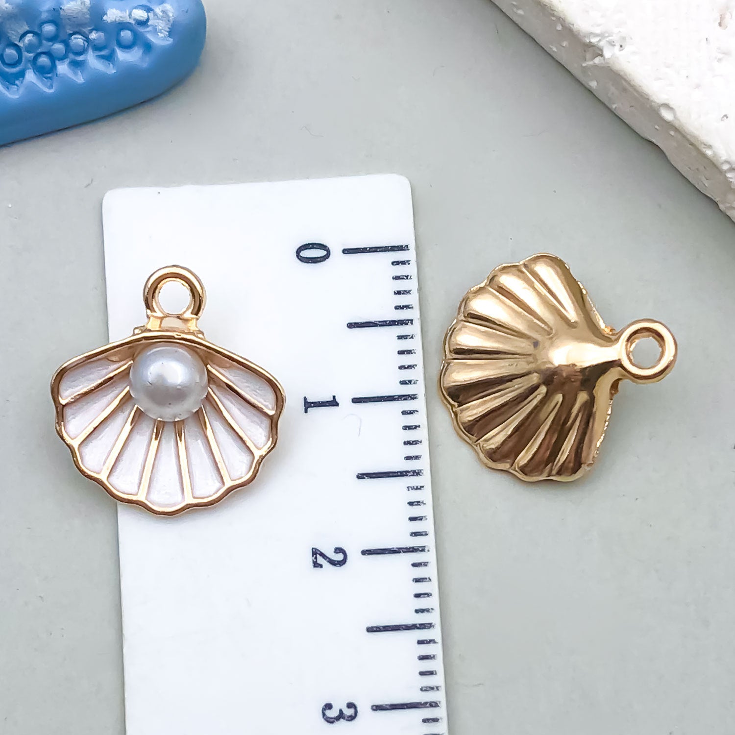 Acrylic Shell Pearl Ocean Charm Pendant for DIY Earrings Necklace Keychain Jewelry