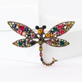 Crystal Dragonfly Brooch With Curled Tail in Two Colors view 2