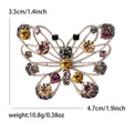 Open Wing Butterfly Brooch With Mixed Jewel Tone Crystals view 5