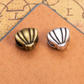 Fluted Shell Large Hole Bead Metal Jewelry Making Component In 2 Finishes view 1
