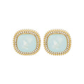 Square Shell Look Crystal Border Statement Stud Earrings view 5