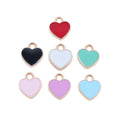 Gold Tone Enamel Heart Charms in Seven Solid Colors view 2