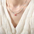 Delicate Multicolor Beaded Necklaces With Teardrop Pendants view 4