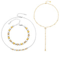 Crystal Heart Bracelet and Necklace Collection in Mixed Metals view 5