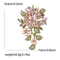 Large Crystal Flower Branch Brooch Six Color Rhinestone Pin view 5