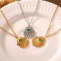 Titanium Steel Sun Eye Zircon Pendant Necklace 4 Options view 2