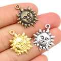 Smiling Sun Face Metal Charms in Four Finish Options view 5