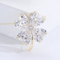 Four Leaf Clover Crystal Brooch for Jackets Scarves and Coats view 7