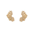 Sculptural Three Petal Fan Statement Stud Earrings view 5