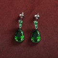 Pear-Shaped Two-Stone Drop Earrings In Four Bright Colors view 3