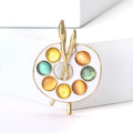 Artist Paint Palette Brooch Multicolor or White Base view 2