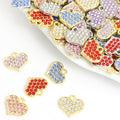 Colorful Rhinestone Heart Pendant Charms in 10 Styles view 1