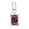 Silver Tone Playing Card Acrylic Clip Keychains in Four Designs view 3