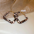 Animal Print Wrapped Geometric Hoop Earrings in Four Shapes view 3