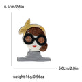 Acrylic Woman in Sunglasses Brooch with Striped Top view 4