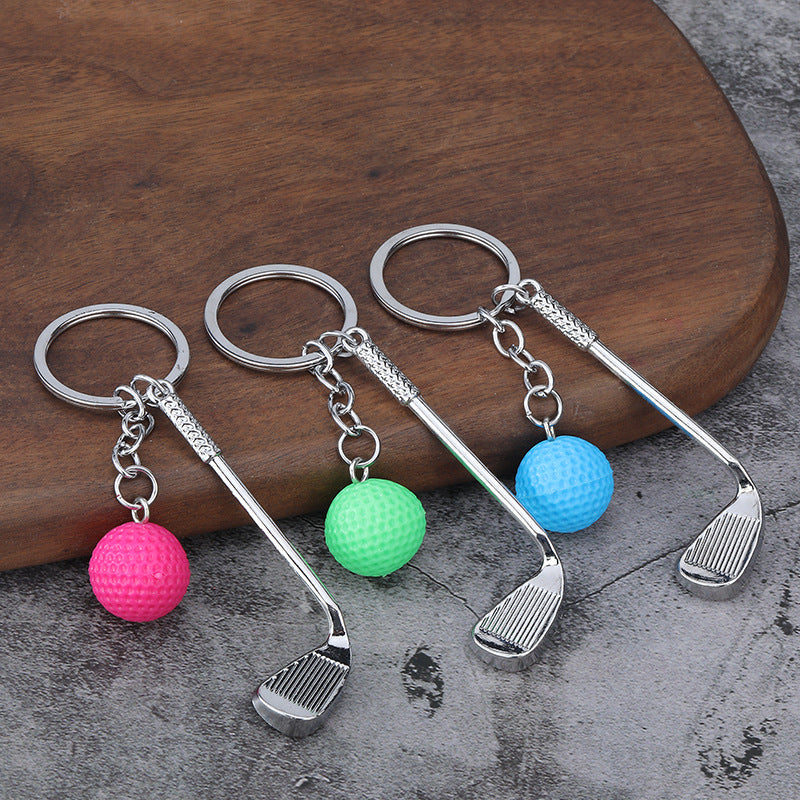 Minimalist Golf Ball Zinc Alloy Keychain Bag Charm Gift