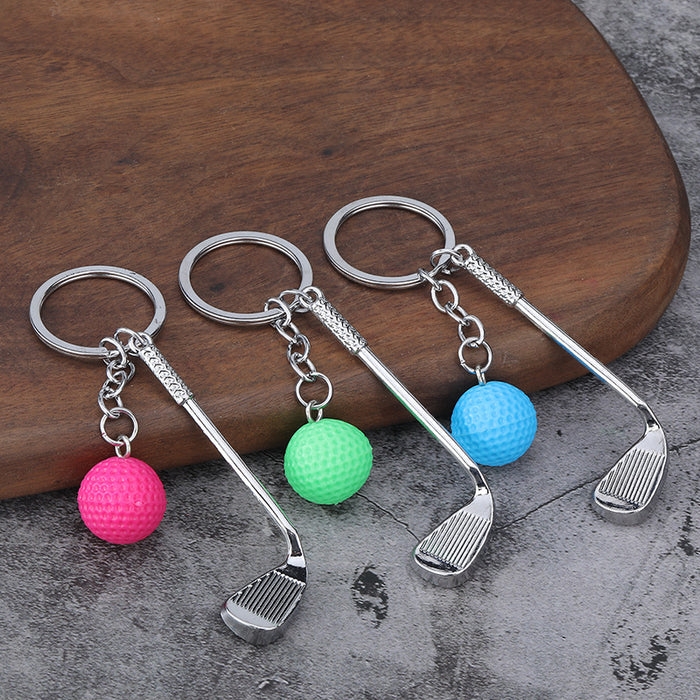 Minimalist Golf Ball Zinc Alloy Keychain Bag Charm Gift