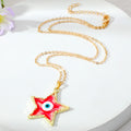 Gold Tone Star Resin Evil Eye Pendant Necklaces in Six Colors view 2