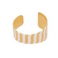 Broad Wavy Open Cuff Bracelet in Polished Gold Tone view 5