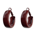 Anke Red Glossy Lacquer Thick Hoop Earrings Three Sizes view 5