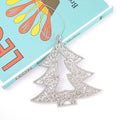 Silver Filigree Rhinestone Star Heart Tree Ornaments view 6