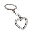 Silver Tone Metal Star and Heart Keychains with Clear Accents view 5