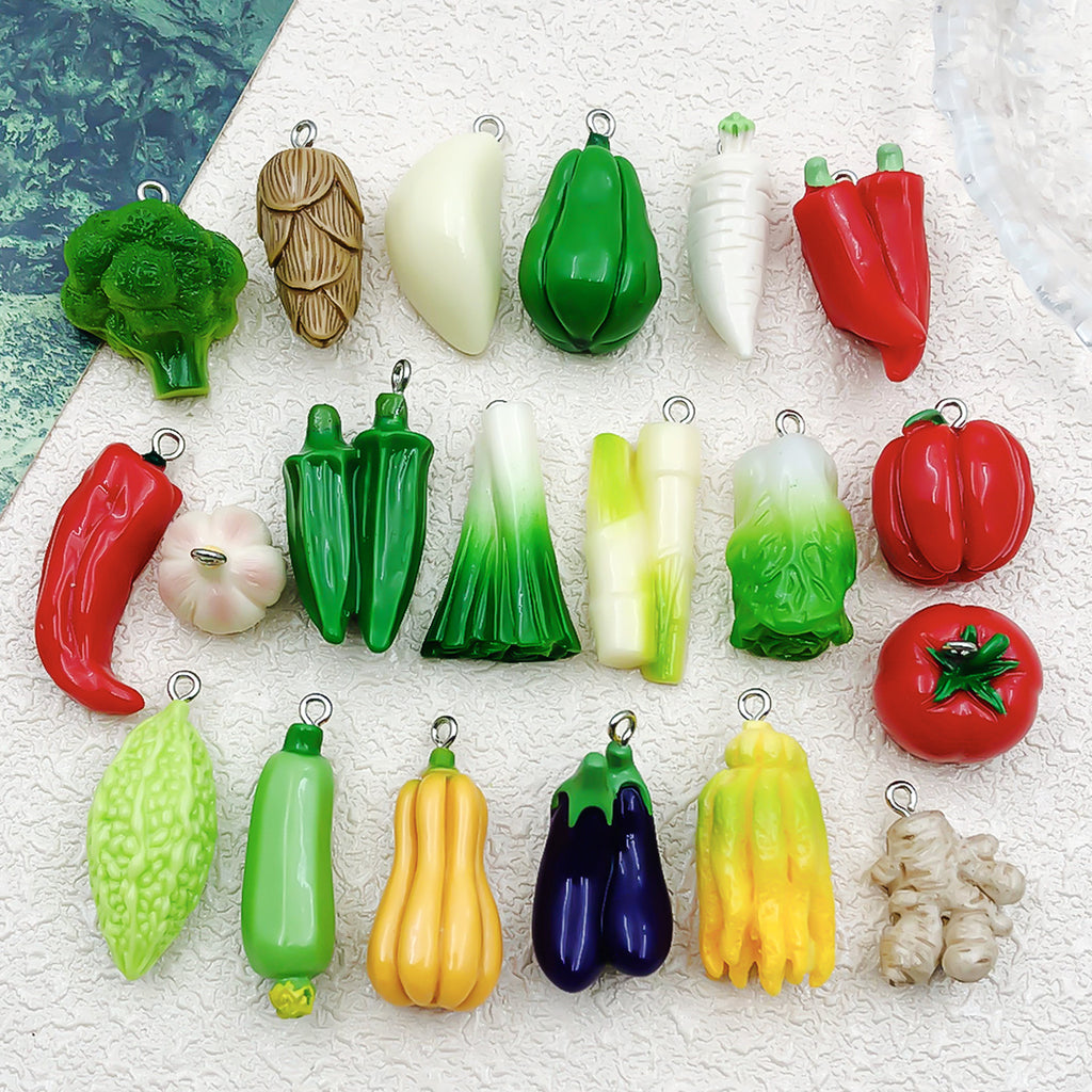 Acrylic Simulated Vegetable Chili Tomato Charm Pendant for DIY Earrings Necklace Keychain Jewelry