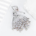 Flower Crystal Two Designs Metal Brooch Pin 6.8 x 4.8 cm view 3