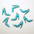 Colorful Polka Dot High Heel Shoe Enamel Charms for Jewelry Making view 6