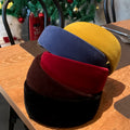 Plush Velvet Wide Padded Headband Yellow Coffee Blue 3 Colors view 1