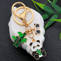 Bamboo Panda Enamel Keychains with Glasses Charm, 7 Poses view 4