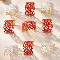 Coral Branch Enamel Open Cuff Bracelet White Red Gold view 3
