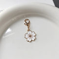 Enamel Cherry Blossom Keychain Charms Gold Clasp 5 Colors view 10