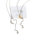Textured Crescent Moon Pendant Lariat Necklaces in Gold or Silver view 5