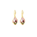 Pink Framed Tulip and Pearl Look Leverback Earrings view 5