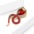 Coiled Crystal Cobra Snake Brooch With Teardrop Head view 3