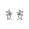 Silver Pavé Shooting Star Crystal Meteor Stud Earrings view 5