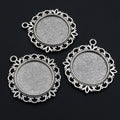 Double Sided Round Cabochon Pendant Frames in Two Finishes view 3